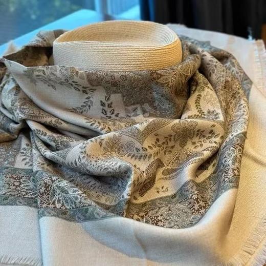 【甄珠贝】意大利系列 LP秋冬款 洋气腰果花丝羊毛流苏披肩 商品图2