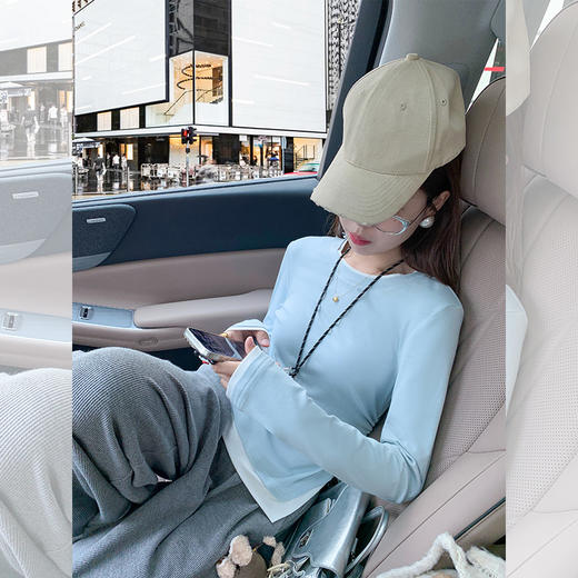 <曾小咸推荐>休闲百搭2色设计感假两件修身T恤 商品图0