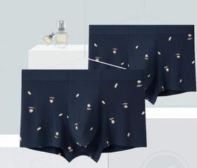 MH竹纤维男士印花无痕平角内裤31355