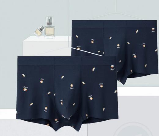 MH竹纤维男士印花无痕平角内裤31355 商品图0