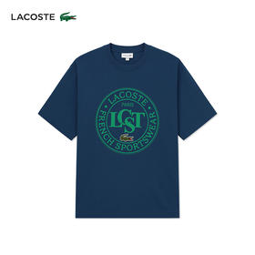 LACOSTE法国鳄鱼男装新款纯棉圆领时尚舒适宽松短袖T恤TH2753-10