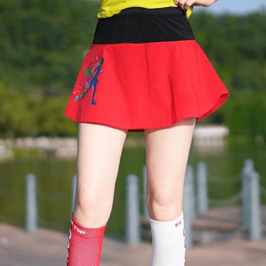 科里芙 假两件印花短裙全腰围多口袋健身裙跑步运动女半身裙 商品图0