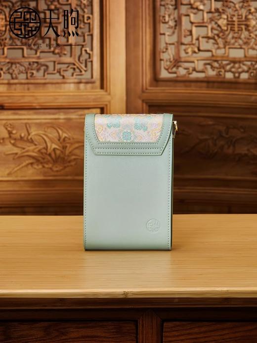 新中式国风手机包，牛皮织锦精致提花单肩斜挎小包TX-JD240043 商品图9