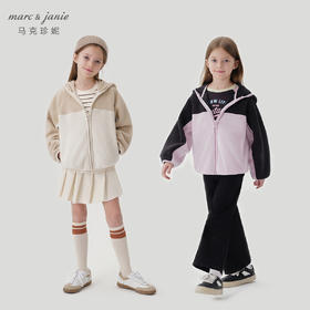 马克珍妮男女童山系户外拼色摇粒绒外套儿童2024年秋装新款241130