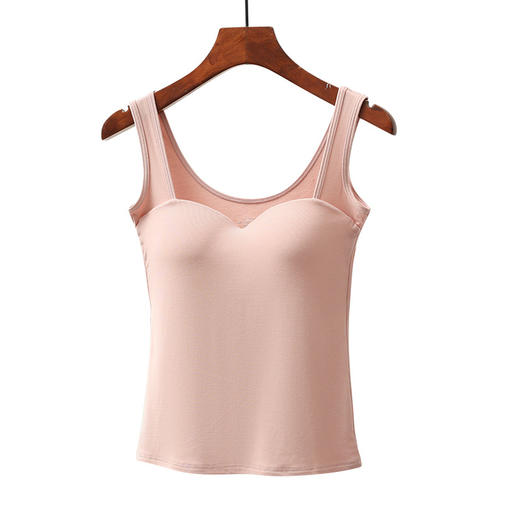 【保暖黑科技！蚕丝腈纶带胸垫背心】锁暖蓄热跟保暖，加厚舒适磨毛工艺，轻盈有型，拒绝囊肿，保暖舒适体验，带胸垫加绒加厚保暖居家服L 商品图3