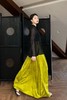 ANSUABEL 新中式黄绿色光泽感高腰半裙 18606 商品缩略图0