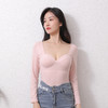 【罩杯一体！蓄热保暖长袖】质感满满，面料擦毛细腻柔软，一体内嵌式舒适胸垫，穿着立体有型，纯欲长袖加绒性感薄款打底衫，秋衣带胸垫保暖内衣女L 商品缩略图0