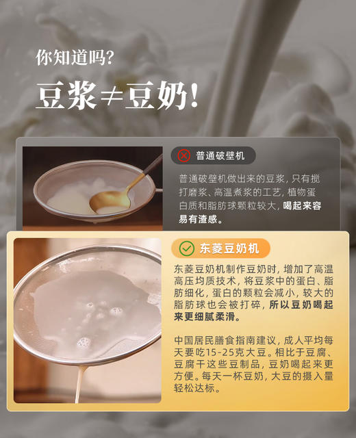 豆子直接打成豆奶！品质生活升级！口感细腻香醇！豆浆≠豆奶！东菱豆奶机全自动破壁机家用小型多功能免手洗！可提前预约时间 5重降噪 高压乳化成奶！0乳糖空腹也能喝 坚果五谷果蔬 宝宝、学生、爱美女士B备！ 商品图9