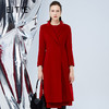 EITIE爱特爱冬季新款时尚复古通勤翻领大衣红色毛呢外套7614301 商品缩略图0