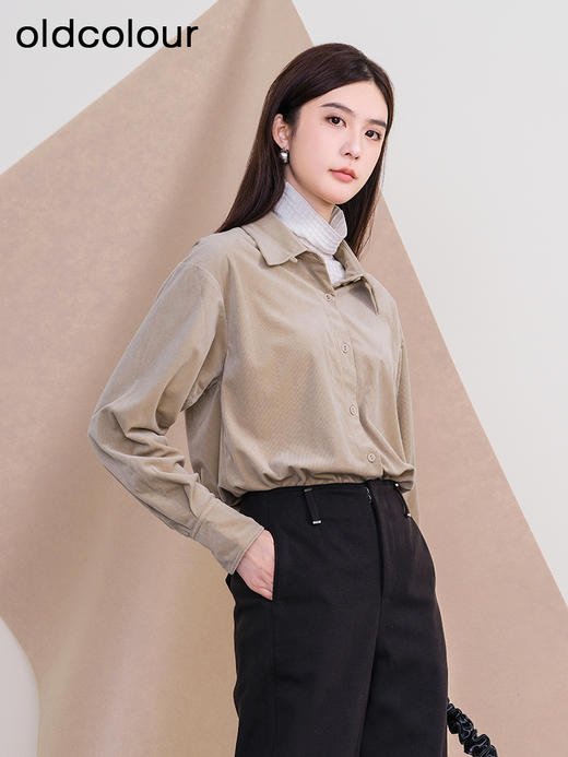 oldcolour欧珂冬季新款休闲时尚纯色长袖衬衫女P450103A1 商品图0