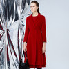 EITIE爱特爱冬季新款时尚复古通勤翻领大衣红色毛呢外套7614301 商品缩略图2