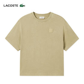 LACOSTE法国鳄鱼女装新款纯棉纯色宽松简约休闲短袖T恤TF4122-10