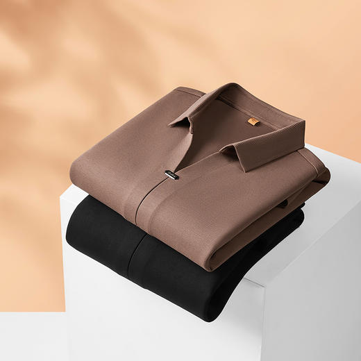 【封口款】【新款DDP】大依优型大码长袖卫衣衬衫翻领男装加肥加大体恤大号上衣胖子弹力休闲商务 商品图3