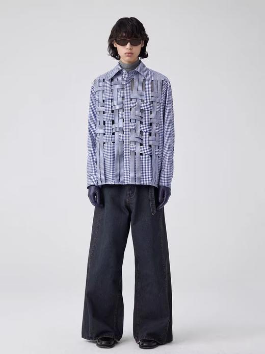 Simple Project/Y24160/不对称格纹编织衬衫 商品图3