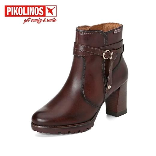 【云粉节】BF楼Pikolinos派高雁24年冬季牛皮高跟侧拉链踝靴PA247513.吊牌价2980 商品图1