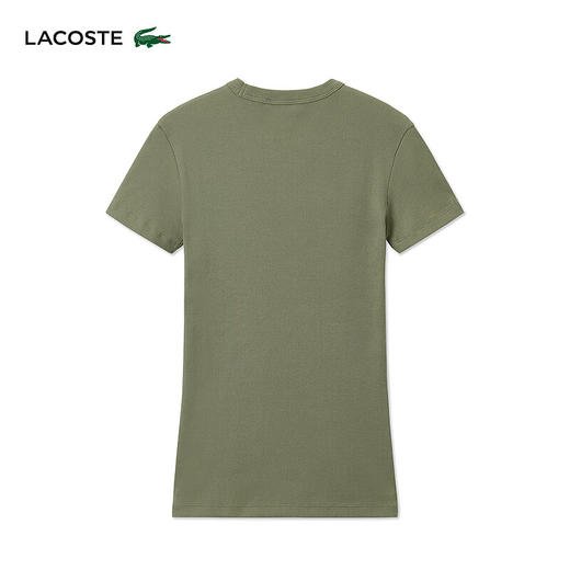 LACOSTE法国鳄鱼女装新款纯棉修身纯色圆领休闲短袖T恤TF5538-98 商品图1