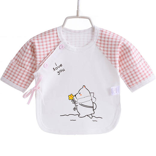 【 羊毛团‼️29.9/2套】0-3个月新生儿衣服纯棉新款初生宝宝挖背衫系带上衣半背衣和尚服 商品图4