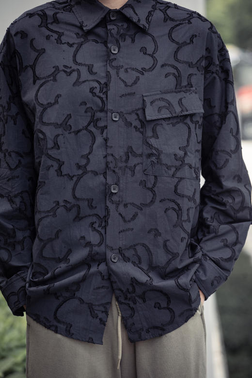 S43252153云纹肌理长袖衬衫 商品图1