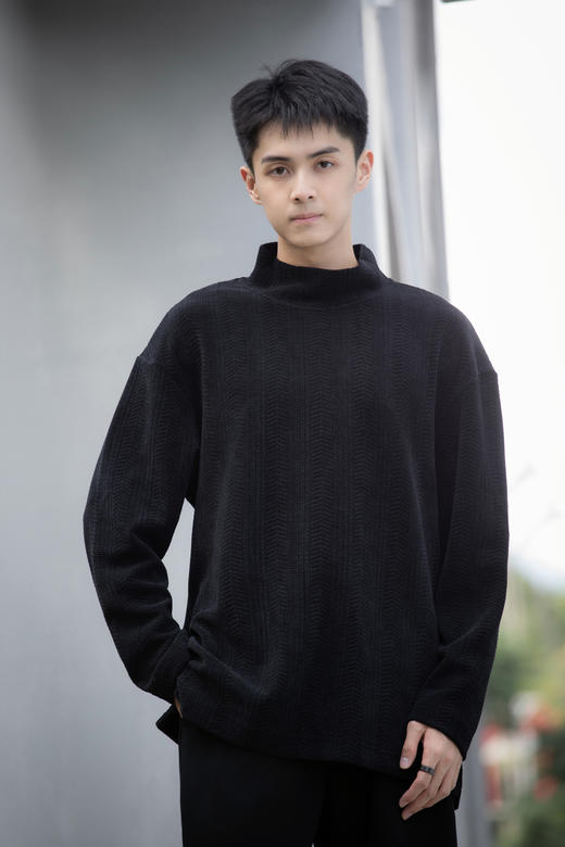 S432464247肌理高领卫衣 商品图0