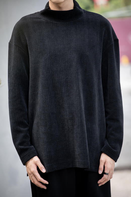 S432464247肌理高领卫衣 商品图1