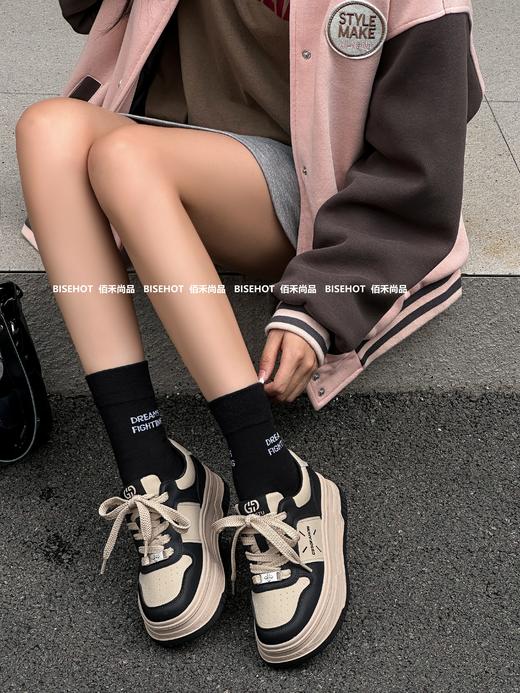 新品女士圆头厚底拼色休闲鞋431B43567（W） 商品图2