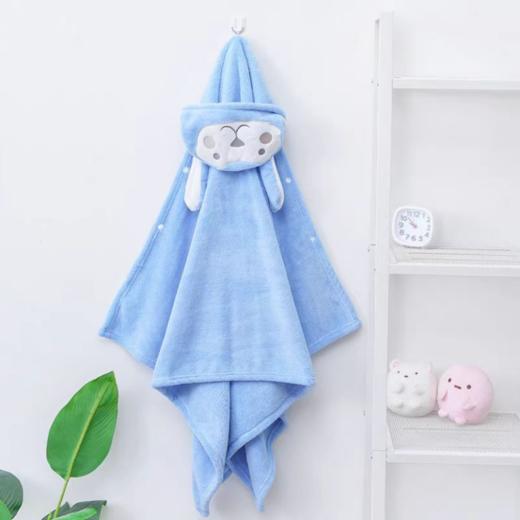 🌸【兔耳朵珊瑚绒斗篷浴巾】✅多款颜色可选，❤️帽子立体耳朵 ✅连帽的斗篷设计，✨扣上暗扣就是小披风空调毯一件，✨家长宝宝都可以用~ 商品图7