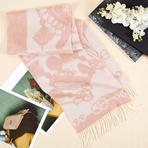 鑫缘 双面色织羊绒围巾 GD0030 商品图7