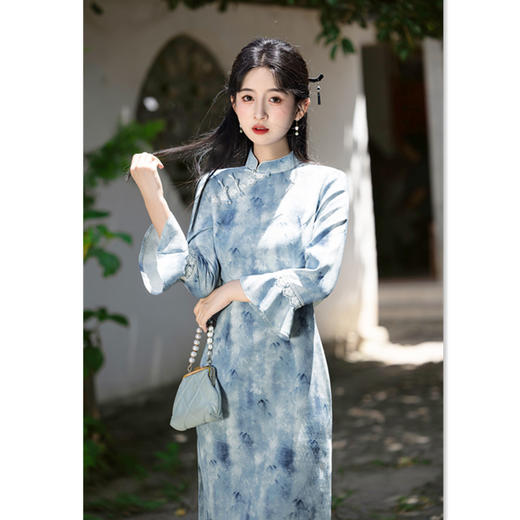 复古国风O型提花，中长款九分袖旗袍GX-302905 商品图0