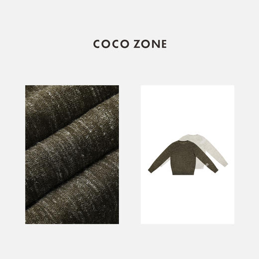 COCO ZONE气质百搭圆领羊毛织长袖春款针织打底衫24C10084 商品图2