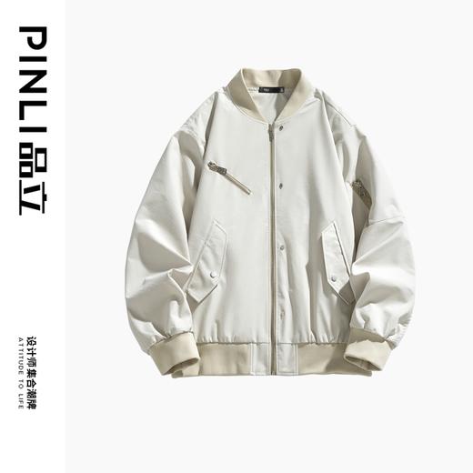 PINLI品立2024秋季新款男士多口袋棒球服宽松立领休闲夹克外套潮GD243104222 商品图5
