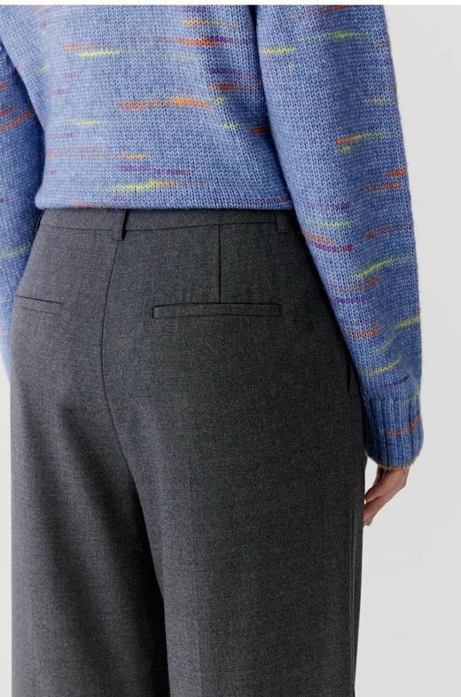 花灰双褶长裤 毛弹细斜纹直筒西裤 面料柔软富有弹性 细斜纹面料 初剪澳毛高密织造手感软糯丰厚  双褶立体设计 商品图2