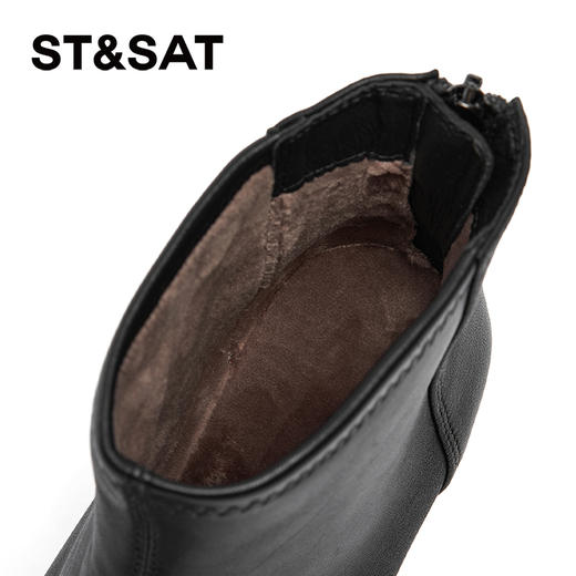 【绒里可选】星期六法式方头简约粗跟短靴SSC4116360/SSC4118360 商品图10