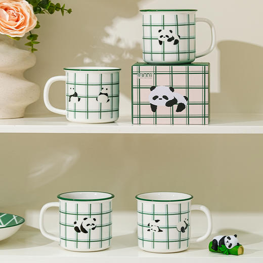 摩登主妇mototo熊猫马克杯女家用杯子宿舍用高颜值水杯可爱陶瓷杯 商品图4