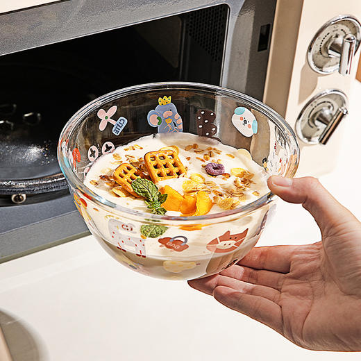 摩登主妇透明玻璃碗高颜值沙拉碗家用餐具饭碗泡面碗水果碗酸奶碗 商品图3