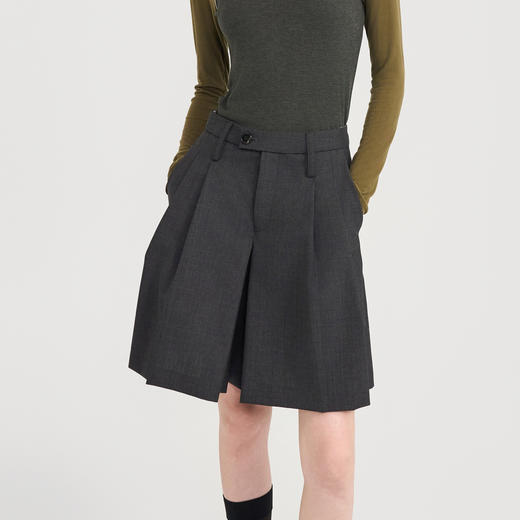 lost in echo2024秋冬新品时尚显瘦羊毛直筒阔腿短款西裤休闲裤女 商品图0