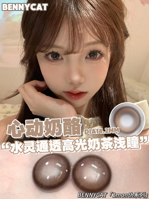 【月抛】心动奶酪·Bennycat丨14.2mm（月抛/一盒2片装） 商品图0