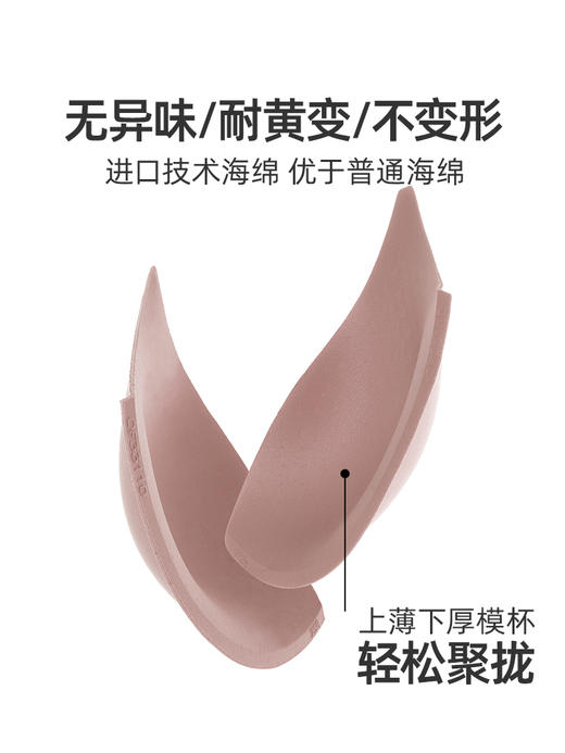 【花开圆满】遐内衣女仿刺绣中小胸3/4杯上薄下厚无钢圈聚拢文胸 商品图4