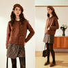 OLrain欧芮儿法式焦糖色毛衣女秋季2024年新款复古麻花毛织开衫 商品缩略图2
