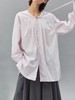 步履不停/4C11202C/初秋水粉色宽松V领无领衬衫 商品缩略图0