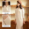 OLrain欧芮儿法式杏白色连衣裙女秋季2024年新款麻花中长款针织裙 商品缩略图3