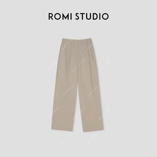 ROMI STUDIO “自我风度”  %棉肤感捏褶直筒休闲裤 431K3048 商品图2