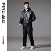 PINLI品立春季新款男士连帽PU皮夹克假两件外套潮GD243104267 商品缩略图2