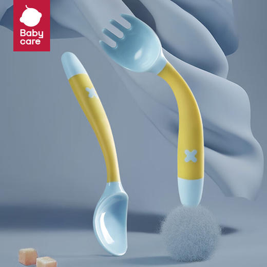 Babycare 婴儿辅食勺-弯弯叉勺 洛克黄 RWB001-A 商品图1