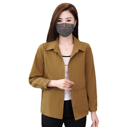 YLP-4563时尚休闲短款外套女春秋2024秋季新款宽松显瘦衬衫百搭夹克上衣潮 商品图4