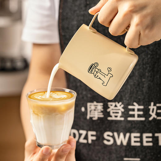 摩登主妇MOG拉花缸布粉针电动打奶器咖啡奶泡杯尖嘴不锈钢打奶缸 商品图1