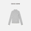 COCO ZONE 春秋款小立领长袖上衣袖口拼接圆领打底衫T恤 23C19559 商品缩略图0