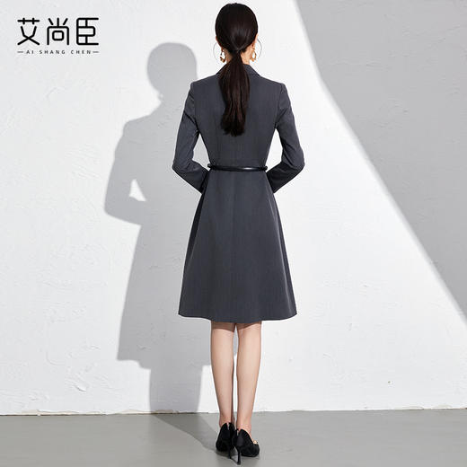 艾尚臣收腰西装连衣裙长袖秋季正式场合女装气质职业通勤中长裙 商品图7