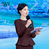 IWY/新款高级安哥拉红西装套裙长袖高级气质讲师商务通勤显瘦服装CS2040 商品缩略图1