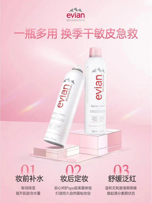 Evian依云天然矿泉水喷雾化妆水补水定妆水保湿爽肤 300ml 26年6月（盖子破损） 商品图1