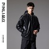 PINLI品立春季新款男士连帽PU皮夹克假两件外套潮GD243104267 商品缩略图4